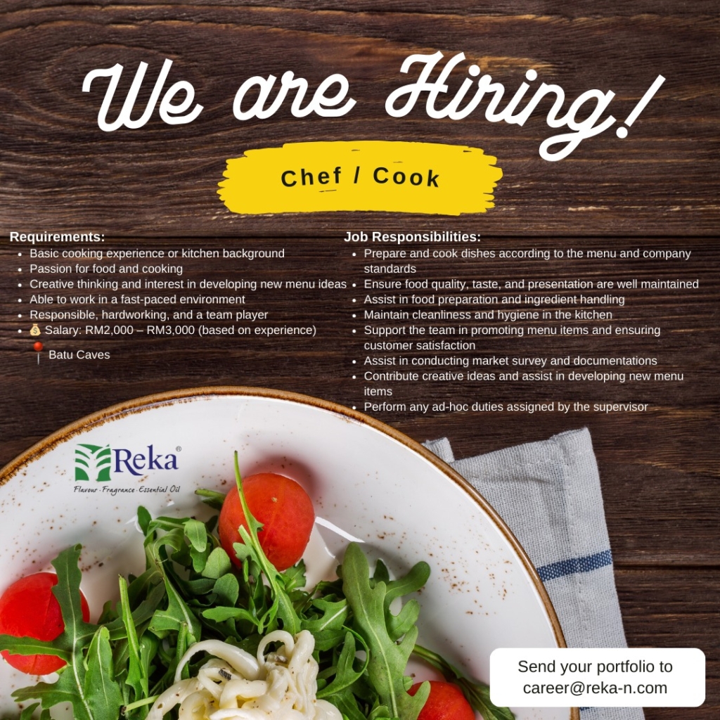 Job advertisement for chef at Reka.
